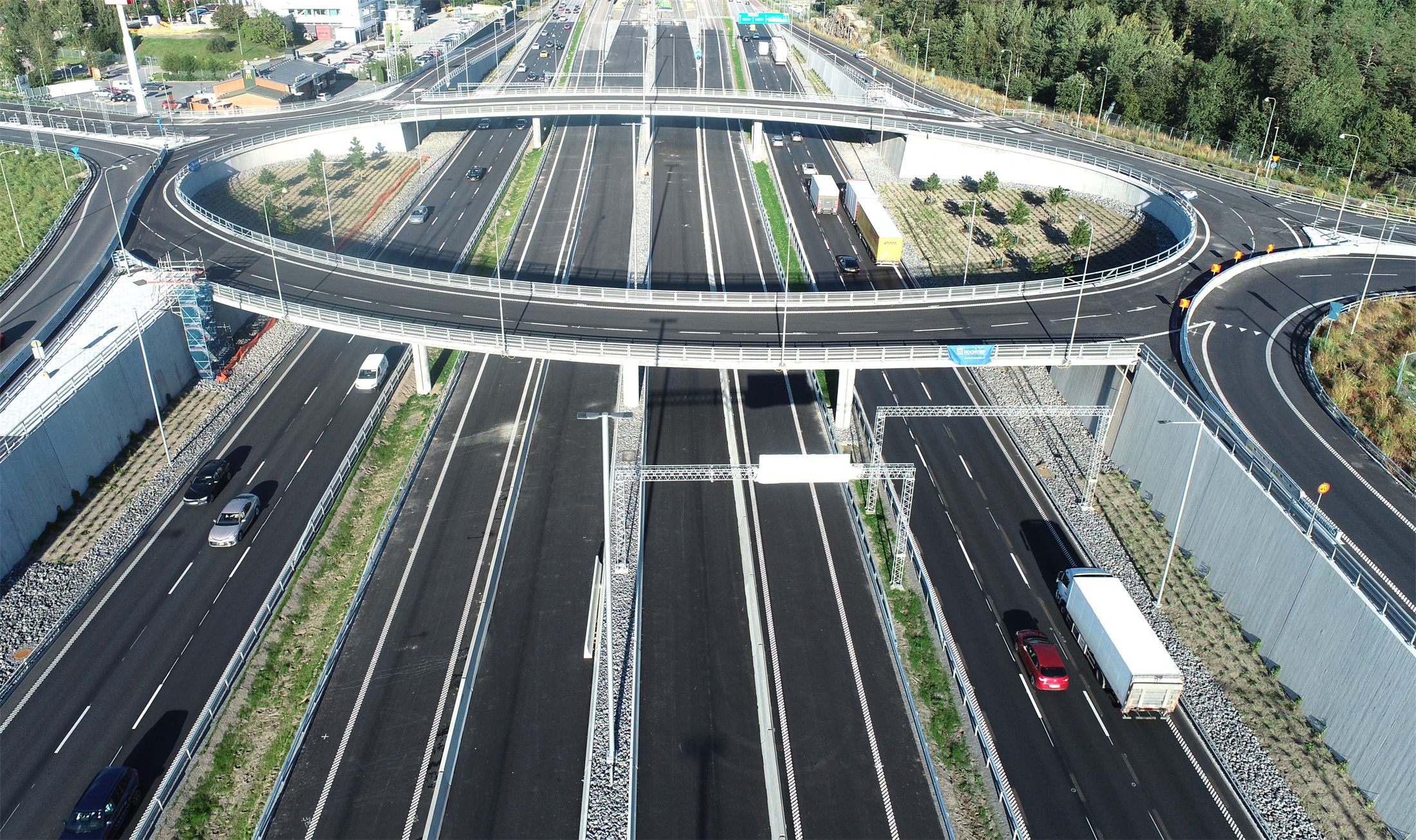 Completed bridge and road connections